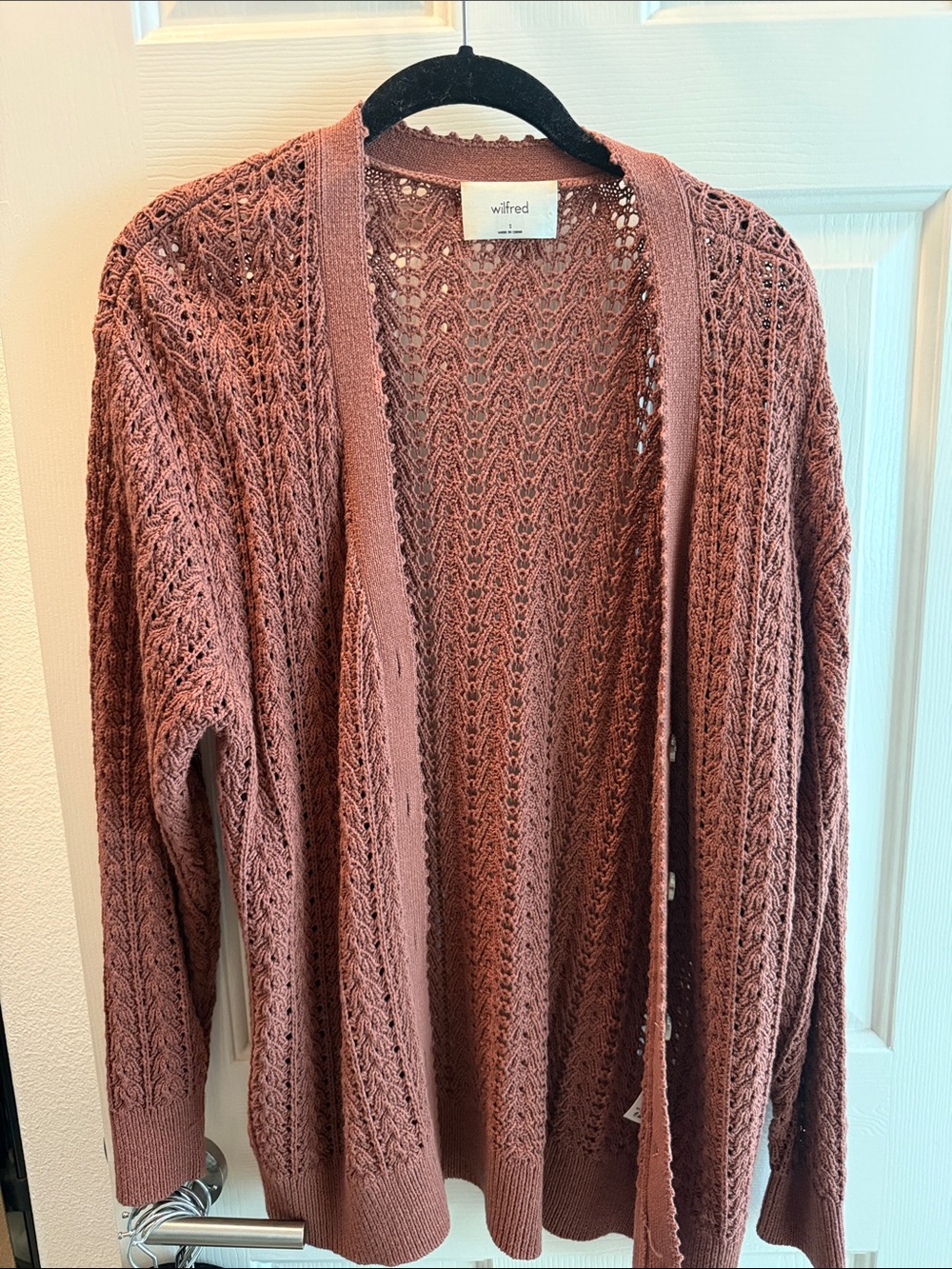 Wilfred Openwork Knit Cardigan - Rosewood